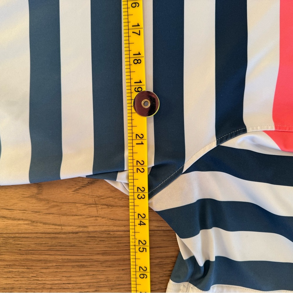 Walter Hagen Navy and Pink Striped Polo golf shirt - Picture 7 of 8